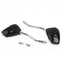 Rearview Mirrors Motorcycle Accessories for Honda Shadow 600 VT 750 Suzuki Ltz 400 Kawasaki Skull Hand 1 Pair Universal Mirror juoda
