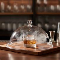 Scientific Gastronomy Dome Food Grade Material Infusing Cloche Clear Construction Smoke Infuser gray