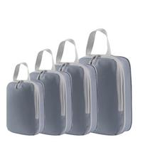 4Pcs 4 Size Travel Compression Packing Cubes Bag Waterproof Suitcase Clothes Organizer  Wardrobe pilka