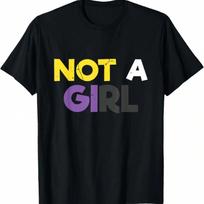 Not A  LGBT LGBTQ Pride Nonbinary Non Binary T-Shirt,100% Cotton S įvairiaspalvis