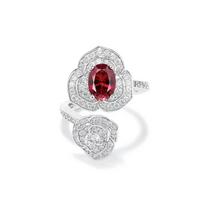Elegant Retro Court Style Ruby Gemstone Ring for Women – Open Band with Luxury Versatile Design Adjustable Open Band