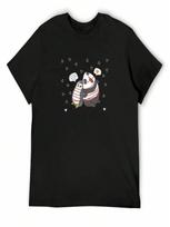 Little Panda And Penguin Love Each Other Forever T-Shirt Anime T-Shirt Gifts For Boyfriend Black T Shirts For Men S įvairiaspalvis