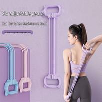 8-Shaped Adjustable Resistance Band for Women: Back & Shoulder Opener, Elastic Stretch Band for Home Fitness, Yoga, and Back Training. rožinė