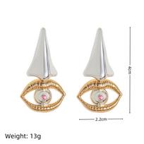 European Fashion Portrait Earrings - Eye, Nose, Mouth Design, Color Retention Studs auksas