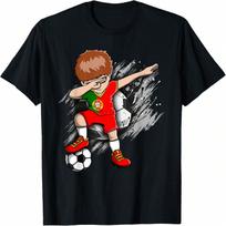 Dabbing Soccer Boy Portugal Jersey Portuguese Football Fans T-Shirt S įvairiaspalvis