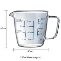 250/500ml High Borosilicate Glass Measuring Cup Tip Mouth Jug Pour Spout Cooking Bakeware Baking for Water Flour Sugar skaidri