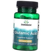Glutamine for cognitive health support, Glutamic Acid 500, Swanson 60 veg caps (32280003) 60vcaps