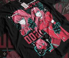 Zero Two Unisex T-Shirt,Anime Aesthetic Anime,Gift,Kawai Vaporwave,Zero Two S