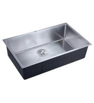 Vieno dubens virtuvės kriauklė Inox 74x44 su įdėklu + sifonas, be skylės
