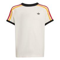 Adidas Originals 3 Juostelės Apvalia Kaklo Medvilniniai Sportiniai Trumpomis Rankovėmis Marškinėliai Vaikams Viršutiniai Drabužiai KQ8369 128