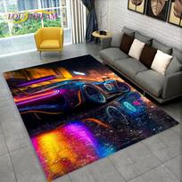 Racing sports Car Area Rug Large,Carpet Rug for Home Living Room Bedroom Sofa Doormat Decor,Kid Paly Kitchen Non-slip Floor Mat 40x60cm(15x23in)