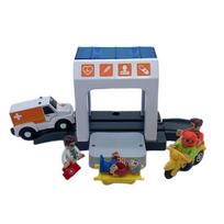 Hospital Plastic First Aid Kit Ambulance Assemble Set Track Train Compatible With Wooden Track Educational Toy Birthday Gift