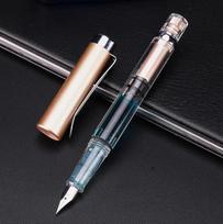 9 Colors Piston Fountain Pen EF/F Nib Plastic Ink Pen Silver Clip Business PK JINHAO Majohn Stationery Office School Supplies (Gold,EF) auksas
