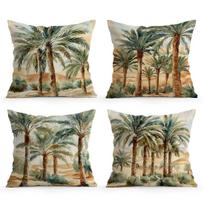 4Pcs Desert Palm Tree Cushion Covers Single-sided Printed 45CM Throw Pillow Case Cover Sofa Cushion Home Room Decor 4PCS