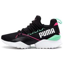 (WMNS) PUMA Muse Maia Street 1 Low-Top Running Shoes Black/Green Women's 367355-01 EU 35.5