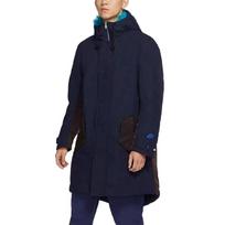 Men's Nike Sportswear Therma-Fit White Space Back Large Logo Printing Colorblock Mid-Length Hooded Jacket Blue DD6776-451 XXL