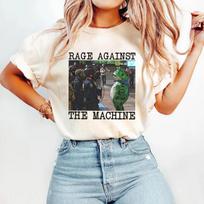 Rage Against The Machine Portland Frog Protest T Shirt Women Unisex Casual Oneck Cotton Graphic T Shirts Streetwear Tops Tee S