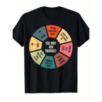 Men'S Talking Heads 80s Music T-Shirt - Vintage Song Lyrics Pie Chart & Iconic Album Art Design (You May Ask Yourself, Once In A Lifetime) - Relaxed S juoda