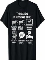 Things I Do In My Spare Time Play With Sheep Funny Gift T-Shirt S įvairiaspalvis