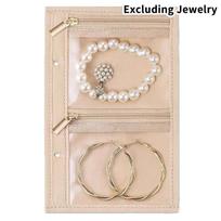 Travel PU Leather Jewelry Binder Book Zipper Clear Pockets Portable Jewelry Storage Case Necklace Ring Earring Display Packaging