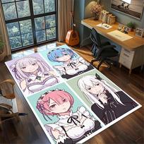 Large Area Floor Mat Rug  ReZero  Non Slip Washable Carpet Bedroom Gamer Room Decor—kwq81 60x90cm
