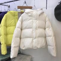 Winter Bud Hat Down Cotton-padded Jacket Women's Short Loose Thick Bread-padded Jacket XS smėlis