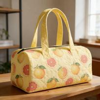 Quilted Travel Duffel Bag Vibrant Fruit Print Tote Bag 3D Bohemian Fitness  Beach Bag Soft Padded Leisure Vacation Camping Cruise Mixed Color Handbag 16''x8''x8''