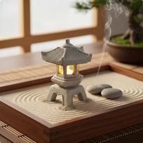 Miniature Stone Lantern Antique Finish Bonsai Decoration Ideal Tranquil Present Garden Pagoda