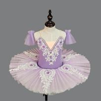 Summer Ballet Student Leotard Training Wear Puffy Short Skirt 110 violetinė