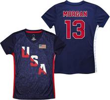 USWNT Players T-Shirt Girl's Jersey Inspired Game Youth Soccer Jersey Mogran 13 S