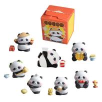 3D Cartoon Panda Figurine Blind Box Set Chinese Cuisine Themed Collectible Miniature Gift for Boys and Girls Random Style Small Decoration One Size