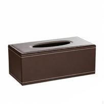 Tissue Box Elegant Easy to Clean Decor for Business Owners 12*12*8.5cm Brown Sheepskin