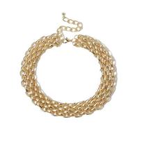 Metal Chunky Chain Choker Twisted Lock Exaggerated Necklace Layered Collar Necklace  Hip Hop Style sidabras