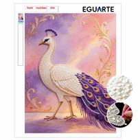 5D Round Pearl Painting Kit Majestic Peacock Pattern DIY Handmade Rhinestone Art Home Interior Decor Gift 30x40cm