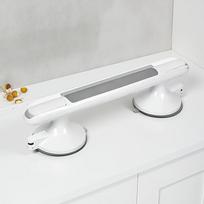 1pc Powerful Suction Cup Safety Handrail – No Drill, Easy Install, Mobility Aid for Bathroom, Kitchen,Living Room, Works on Tile pilka spalva