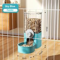Automatic Pet Bowls Cage Hanging Feeder Water Dispenser Gravity Cat Auto Feeder Waterer Container Bowl For Cage Dog Feeding 1200ml mėlyna