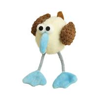 Interactive Catnip Bird Toy with Feather Tail Soft Plush Body and Rope Legs for Cat Chewing and Teeth Grinding Pet Toy smėlis