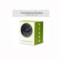 Automatinis lizdo žiebtuvėlio skirstytuvas, automobilinis įkroviklis 2USB QC 3.1 ir 2 lizdų puodelio formos automatinis lizdo žiebtuvėlio adapteris su LED įtampos ekranu dviem įjungimo / išjungimo jungikliais 7x6.1x8.2cm juoda