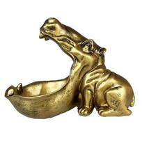 Hippo Statue Resin Hippopotamus Figurine Big Mouth Hippo Candy Dish Key Bowl Sculpture for auksinė
