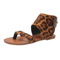Fashion New Women's Flat Thong Sandals Summer Ladies Flip Flops Fashion Plus Size Open Toe Casual Sandals for Women Outdoor Beach Shoes 36 leopardo rašto spalva