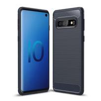 Case - Samsung - Galaxy S10 - TPU - Carbon fiber - Shockproof - Flexible mėlyna