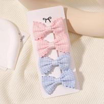 4Pcs/Set Lovely Plaid Mini 2.5  Hair Bows Clips for Baby Girls Sweet Candy Color Hairpins Headwear Barrettes Hair Accessories