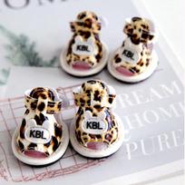 Bunny Ears Shoes For Puppies Dogs Pet Chihuahua Yorkshire Little Small Animal Leopard Cat Boots 4pcs/set Non-slip Footwear Pug 1
