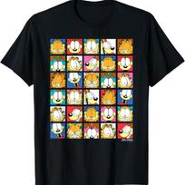 Garfield Expressions Collage Garfield and Odie Cartoon Cat T-Shirt S juoda
