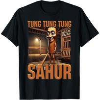 Internet Hilarious Meme AI Character Tung Tung Tung Sahur T-Shirt S juoda