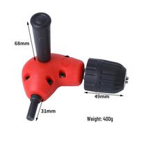 90-Degree Right-Angle Drill Attachment with Three-Jaw Chuck for Tight Spaces