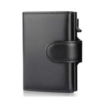 Rfid Credit Card Holder Wallets Men Black Magic Trifold Leather Slim Mini Wallet Small Money Bag Male Purses Carteira Masculina juoda