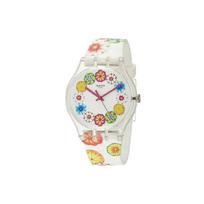 Swatch Originals Series Kvarcinis Mechanizmas 30m Vandeniui Atsparus Laikrodis 41mm Baltas Ciferblatas Plastikinis Korpusas Silikoninis Dirželis Unisex Laikrodžiai SUOK127 White