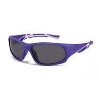 Kids Polarized Sunglasses TR90 Boys Girls Wrap Around Sport Sun Glasses Silicone Safety Glasses Gift for Children UV400 Eyewear 3-12 Years old violetinė