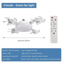 E27 Fan Light 2-in-1 60W  Drone Design Ceiling Light with Remote Control AC85-265V Lighting Bulb for Home Restaurant balta